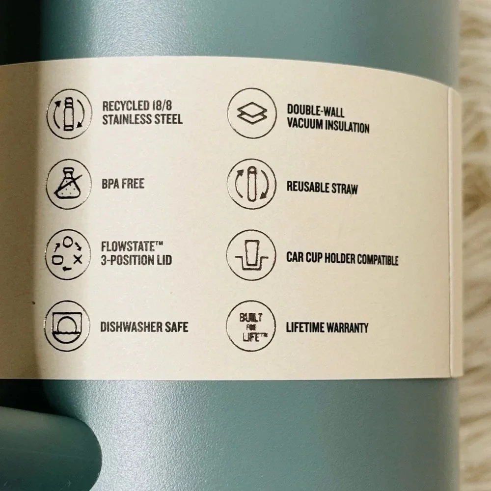 Stanley Tumbler 40oz Stainless Steel H2.0 FlowState Quencher Shale - Picture 9 of 13